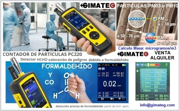 contador particulas , co , calidad aire , pc220 venta alquiler gimateg