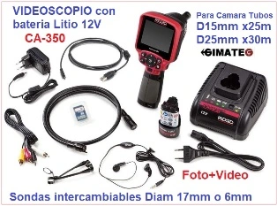 mini Camara tubos Diam 16x26m Radio ridgid gimateg