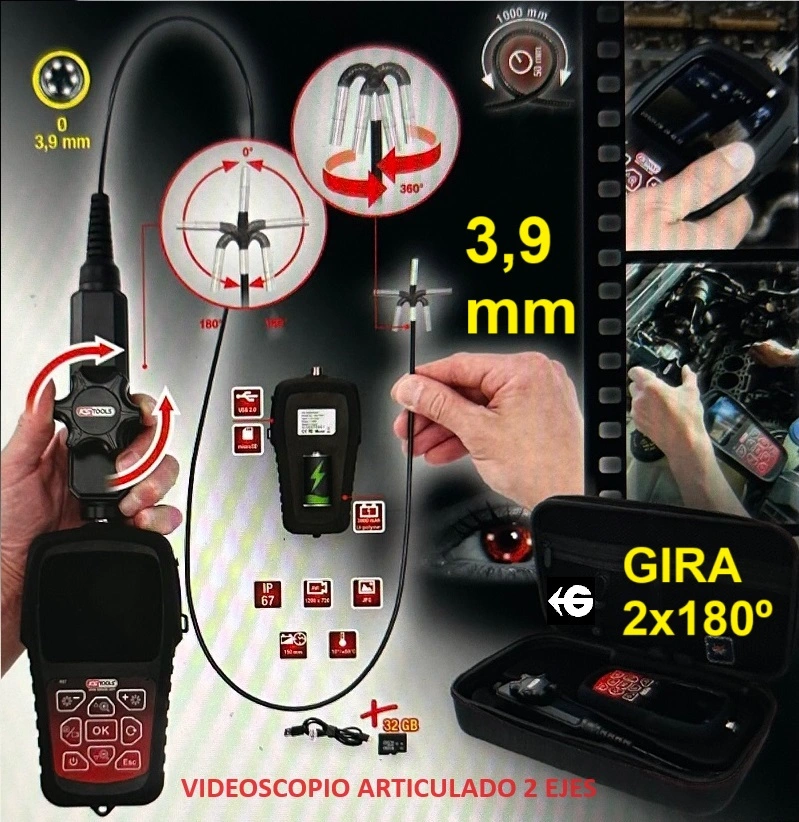 videoscopio GIRA 2X180GRADOS 3,9mm x1m KST gimateg