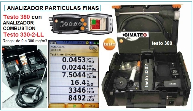 Analizador de particulas finas en la combustion testo 380 GimateG