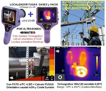 localizador fugas por ultrasonido aire comprimido y gas refrigerante gimateg