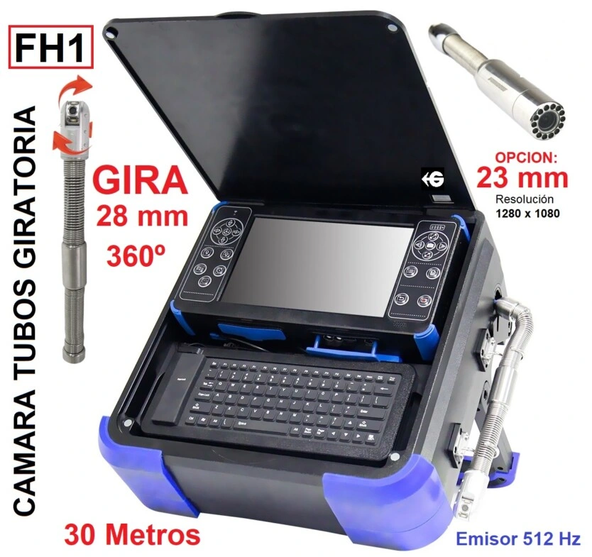 camara giratoria 360º 28mm y 23mm FHD x30metros GiCam-FH1 inspeccion tubos GimateG