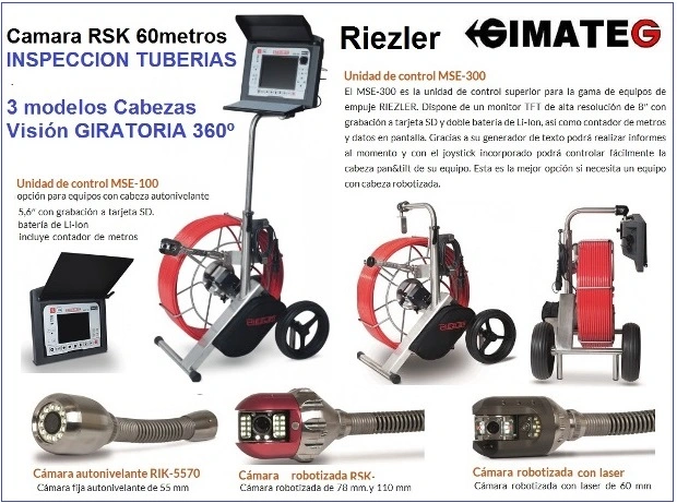 camara robotizada inspeccion tubos  giratoria 360 grados RSK GMT