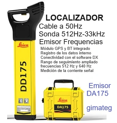 alquiler localizador leica DD175 sonda, cable y tubo metalico enterrado y cable gimateg