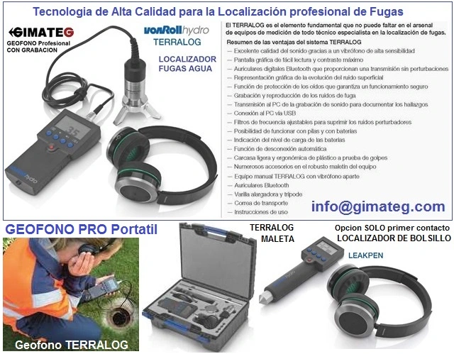 Geofono pro portatil localizador fugas Terralog GimateG