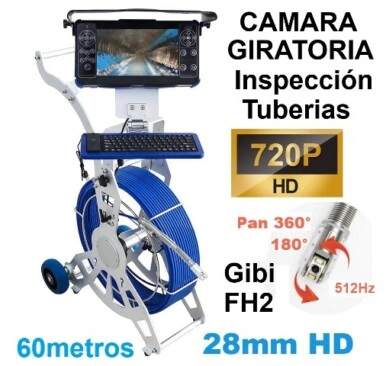 camara inspeccion conductos 60 metros con vision giratoria GiCam-FH2 gimateg