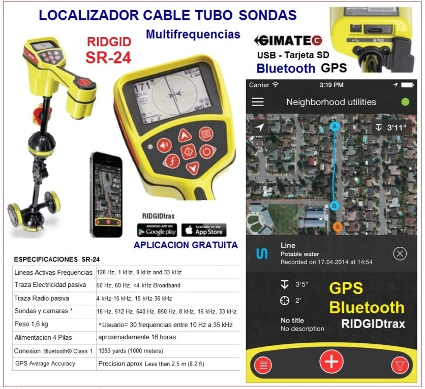 localizador pro instalaciones enterradas Ridgid SR24 gimateg