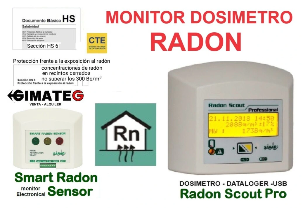 monitor dosimetro radon scaut Pro venta alquiler gimateg