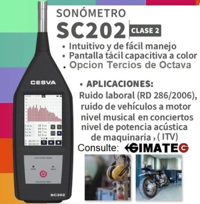 sonometro cesva sc202 clase2 tercios octava gimateg