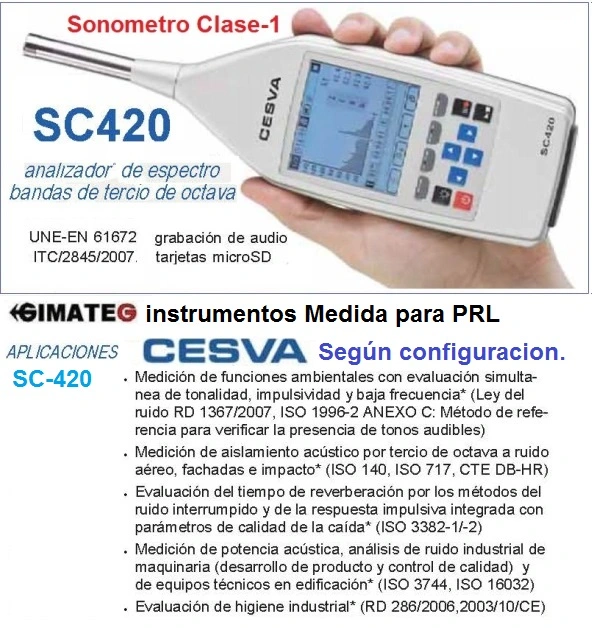sonometro profesional cesva sc420 clase1 alquiler gimateg