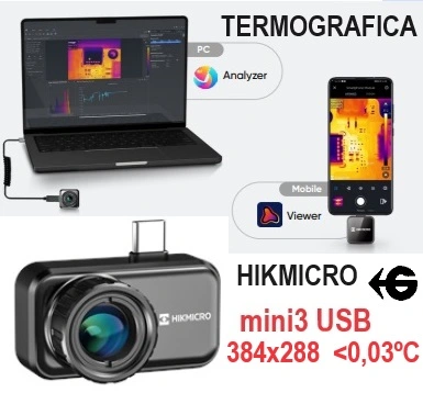 camara termografica USB-C telefono HIKmicro mini3 gimateg