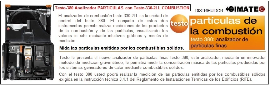 testo 380 analizador combustion y medidor particulas de la combustion