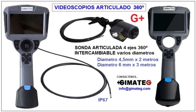 videoscopio industrial articulado 4 ejes desmontable Gplus gimateg