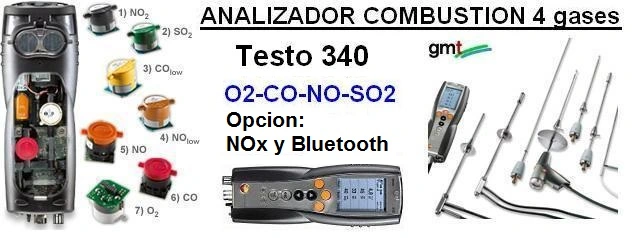 analizador gases combustion industriales testo 340 alquiler gimateg