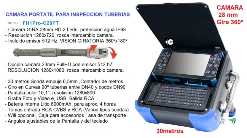 camara inspeccion tuberias Ridgid CA350ex Bateria 12V GimateG