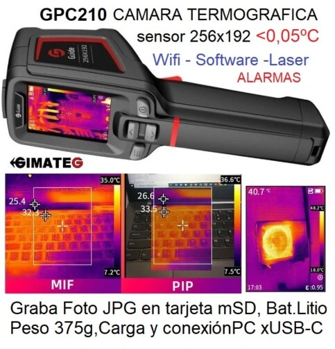 termografica ligera PC210 con alarma guide gimateg