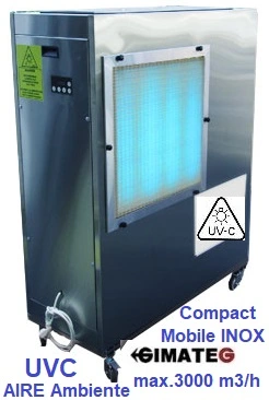 purificador movil de  aire ambiente fotocatalisis 3000 m3h gimateg