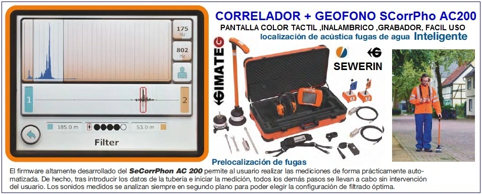 correlador busca fugas agua sewerin Scorrpho gimateg