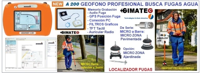 geofono inalambrico profesional A200 sewerin gimateg