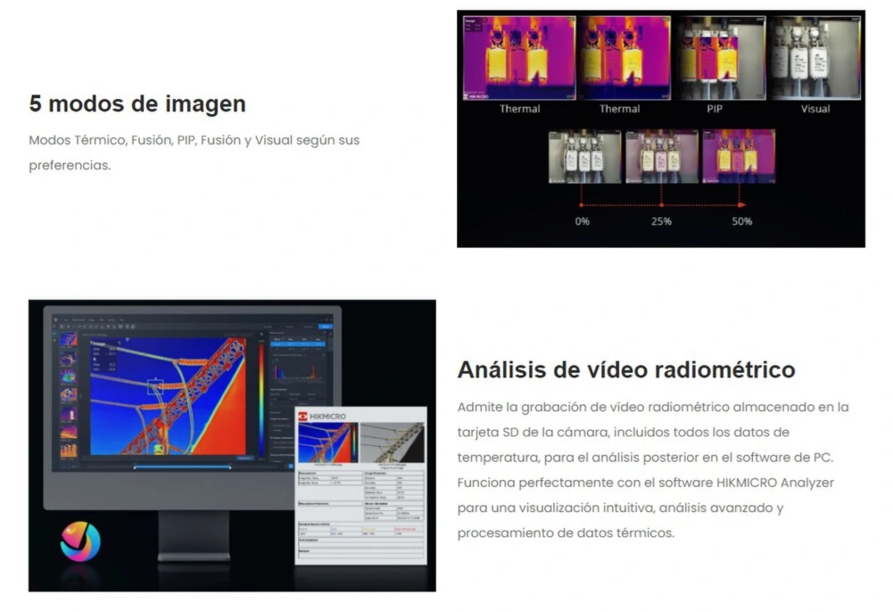 termografica HIKmicro SP120H imagen y lentes opcion gimateg