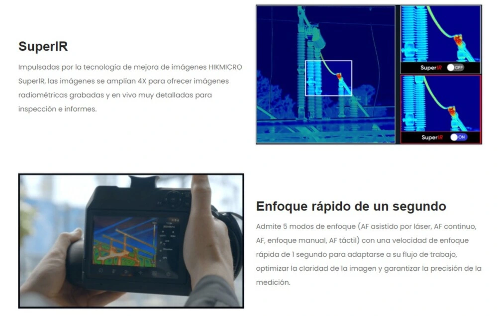 termografica HIKmicro SP120  superIr y enfoque gimateg