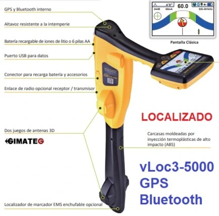 localizador vLoc3-5000 cables sondas y tubos metal gps gimateg