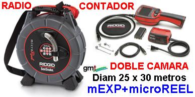 MINI Camara inspeccion tuberias Diametr 26mm x 30 metros con Radio localizador y contador