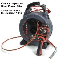 Equipo Portatil Gravador Fotos y Video en SD para Inspeccion Tuberias Diam 23mm Largo 10m