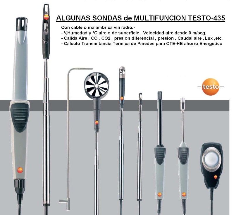 sondas para multifuncion Testo435
