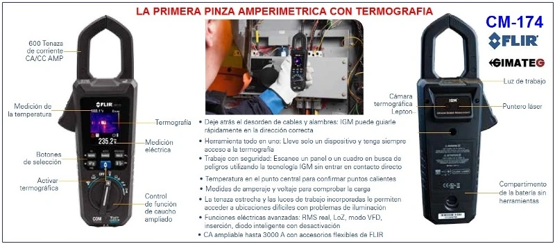 pinza amperimetrica con termografia CM174 Flir distribuidor GimateG