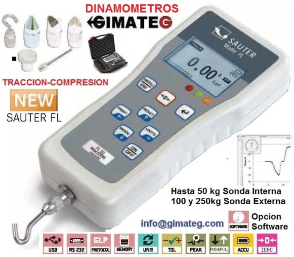 dinamometro traccion y compresion PRL 500N alquiler gimateg