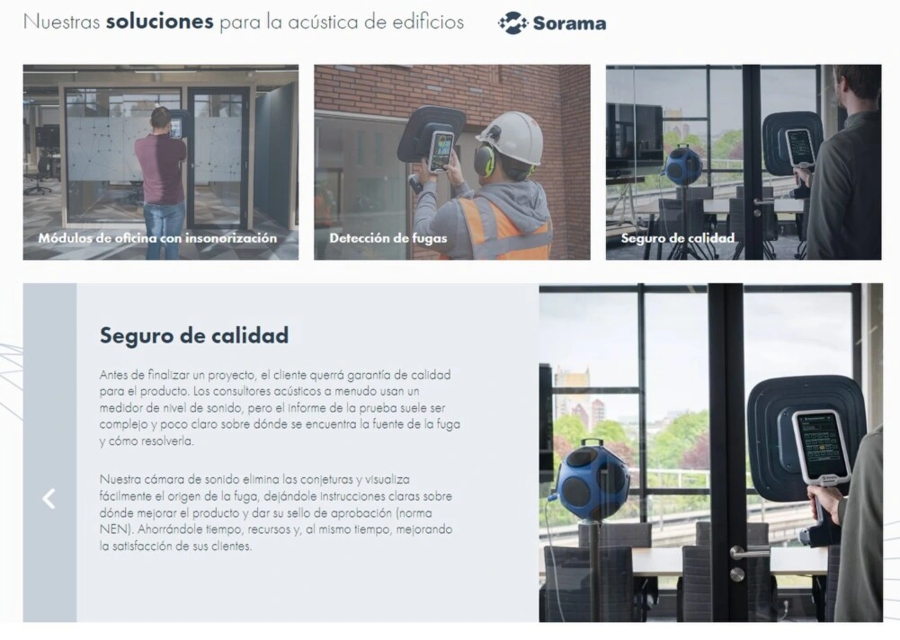 soluciones camara acustica Sorama CAM iV64 en España GimateG