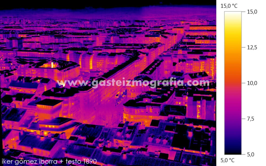 termografia de Vitoria Gasteiz desde Catedral testo-890 iker GimateG