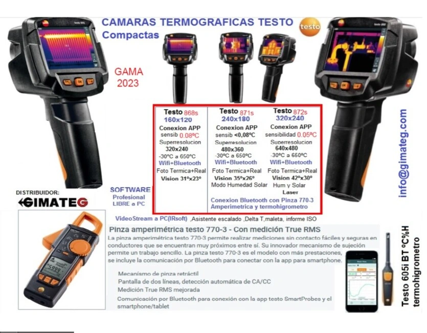 camaras termicas testo 868 wifi y 865 distribuidor gimateg