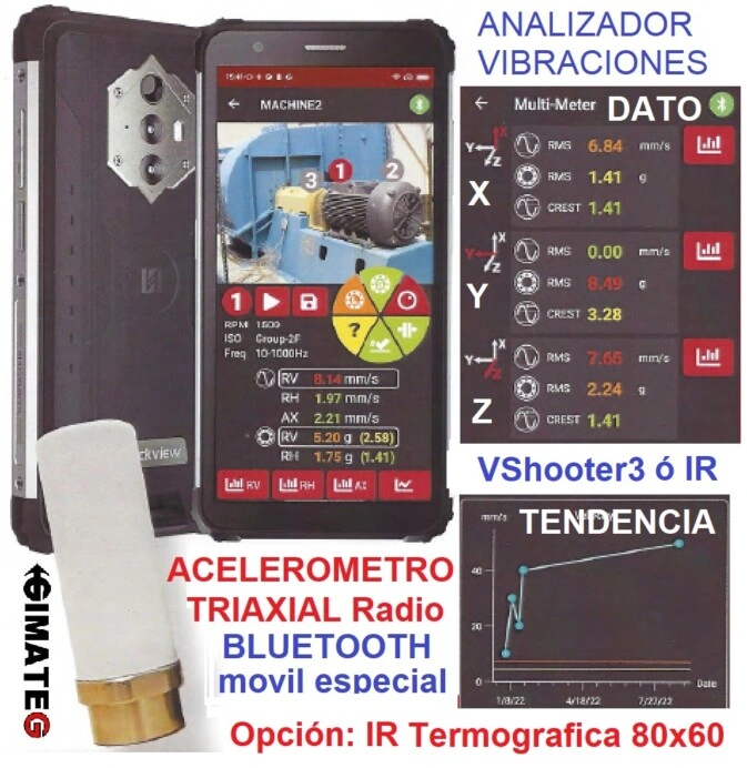 vibrometro autoanalisis estado de maquinaria VSHOOTER GimateG